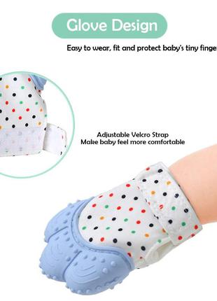 Силіконовий прорізувач-рукавичка, гризунок рукавиця, прорізувач для зубів, рукавичка гризунок3 фото