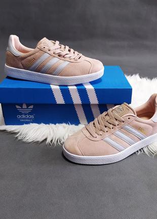 Кросівки жіночі замша, жіночі кросівки adidas gazelle персикові 🔥2 фото