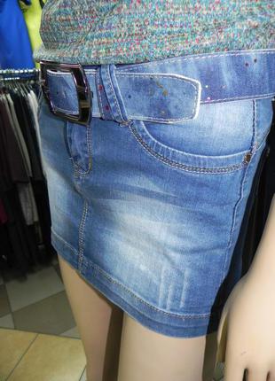 Крутая джинсовая мини юбка очень стильная и удобная3 фото