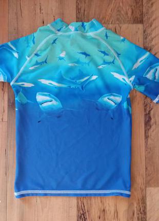 Детская купальная солнцезащитная пляжная футболка для плавания для бассейна отдыха2 фото