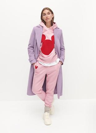 Теплые розовые трикотажные брюки mickey mouse reserved l размер