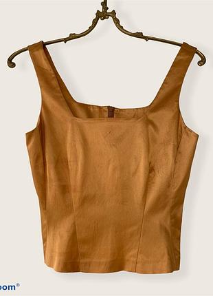 La city. франция 🇫🇷 майка топ корсетная майка золотого цвета