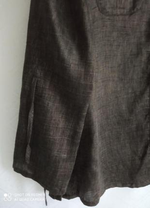 Стильная базовая рубашка лен коричневая frank walder6 фото