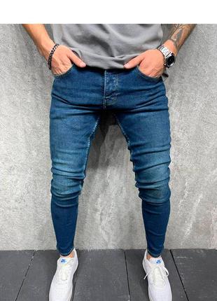 Джинси чоловічі звужені базові сині туреччина / джинси чоловічі завужені базові сині турречина1 фото