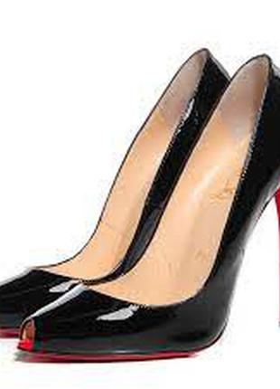 Лаковые вечерние, коктейльные  лодочки christian louboutin размер 40,51 фото