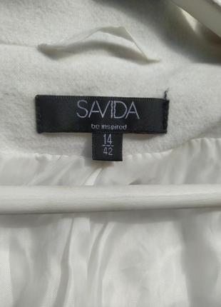 Полупальто, білосніжне коротке пальто, на стійці savida10 фото