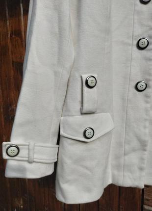 Полупальто, білосніжне коротке пальто, на стійці savida3 фото