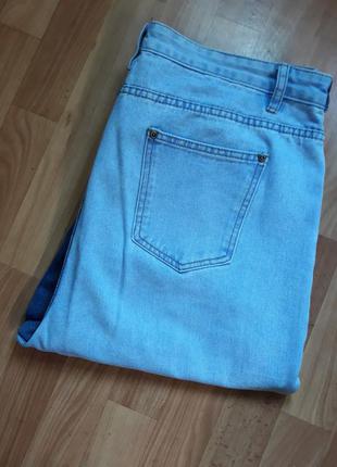 Трендовые джинсы с высокой посадкой и двойным поясом5 фото