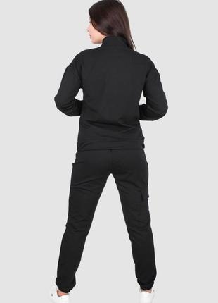 Женский спортивный костюм черного цвета на молнии2 фото