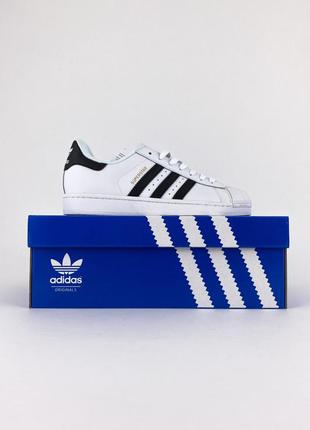 Adidas superstar black white