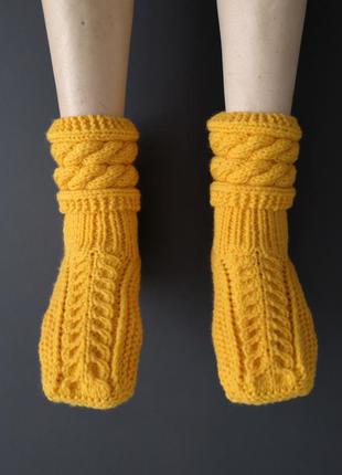 Вязанные носки домашние тапочки ручная работа1 фото