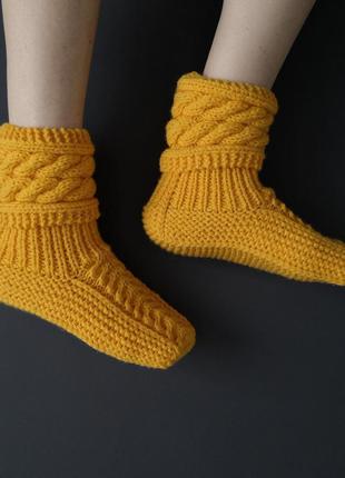 Вязанные носки домашние тапочки ручная работа3 фото