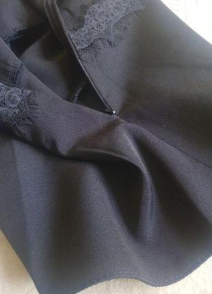 Жіночий чорний костюм з мереживом, кофта баска з брюками7 фото