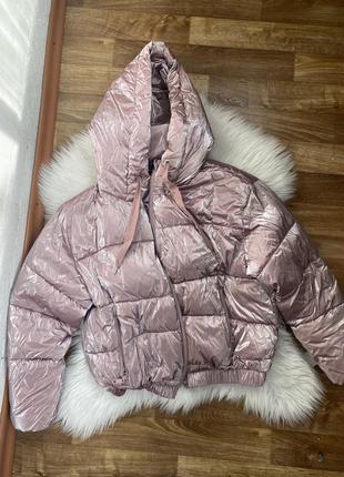 Куртка zara розовая, размер s, осень/зима,