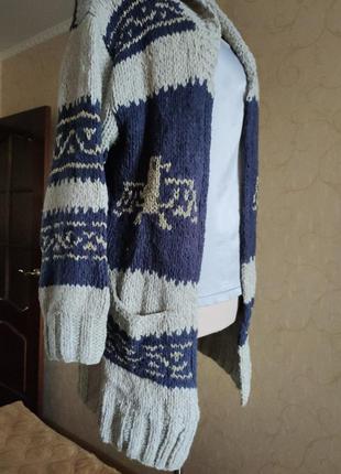Кардиган длинный кофта вязаное пальто париж франция3 фото