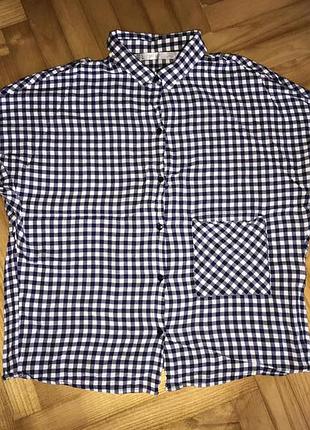 Zara trf-коротка сорочка блуза в клітку! р.-m