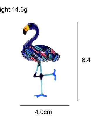 Емальована брошка у вигляді фламінго6 фото