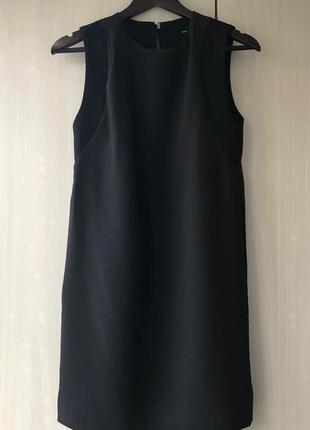 Черное платье из крепа mango / xs1 фото