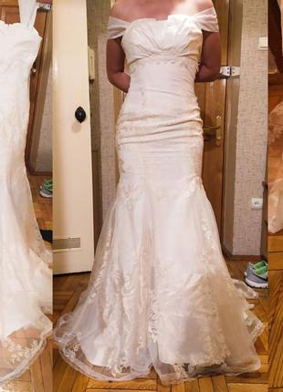 Свадебное платье рыбка русалка очень красивое на худенькую девушку2 фото