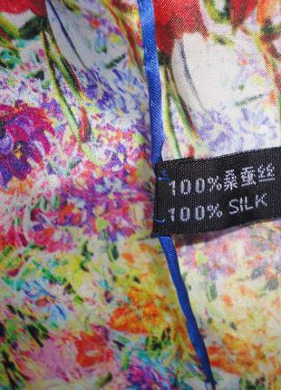 Шедевр! шелковый платок 3д 100% шелк   (180х52см)4 фото
