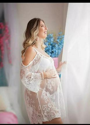 Акция! кружевная накидка пеньюар белье платье для беременных2 фото
