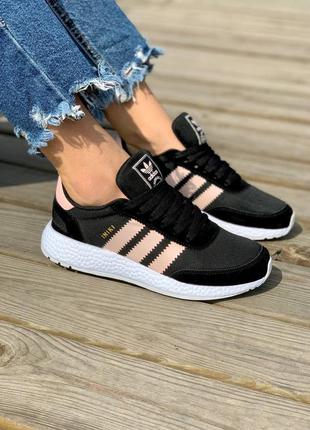 Жіночі кросівки iniki runner i-5923 boost "black pink" демісезонні