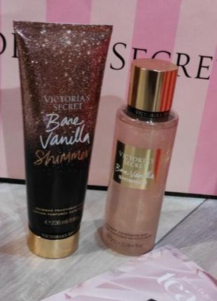 Парфумированный спрей з шимером bare vanilla 💕victoria's secret вікторія сікрет вікторія сікрет оригінал6 фото