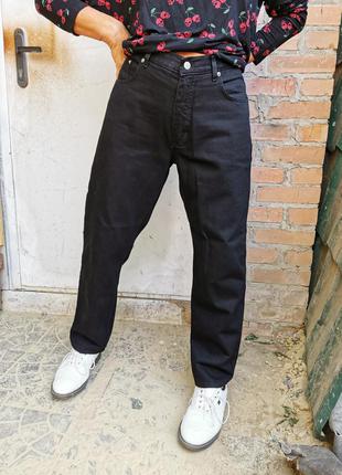 Плотные джинсы expand высокая посадка прямые мом классический на кокетке3 фото