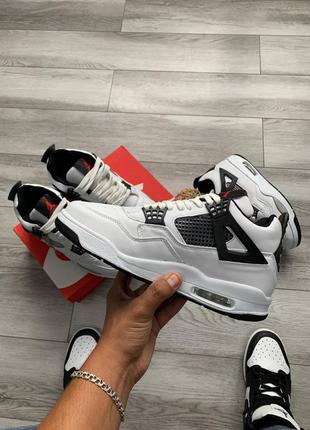 Air jordan retro 4 white1 фото