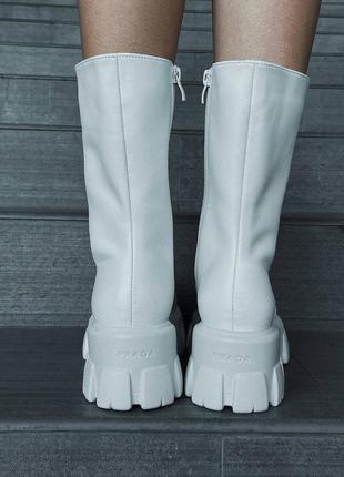 Женские ботинки prada hight boot white3 фото