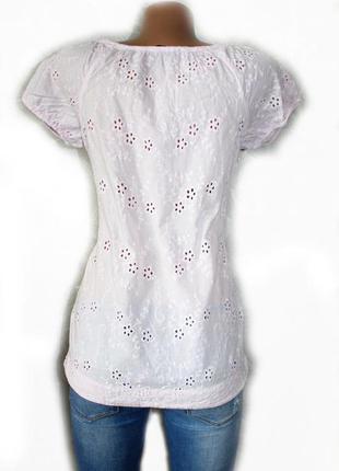 Блуза рубашка 100% коттон шитье / с прошвой нежно-розовая3 фото