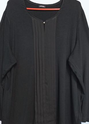 Черная  свободного  кроя блуза  54 -56 размера.3 фото
