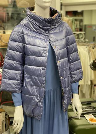 Куртка стограммовка двусторонняя куртка итальянская голубая куртка стеганая куртка жіноча4 фото