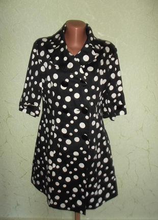 Плащ кардиган тренч горох черный р. 14- m - l -atmosphere