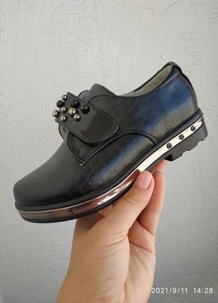 🔥 розпродаж 🔥дитячі туфлі чорні для дівчинки 31 34 35 р. туфлі шкільні