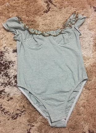 Французький трикотажний боді з рюшами в смужку blame rouge