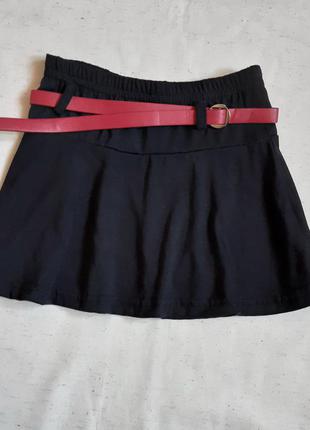 Черная трикотажная юбка с ремнем "punkidz" франция на 4 года (104см)