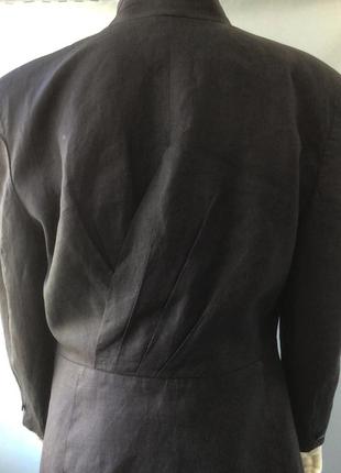 Вінтажний лляний піджак бренду march італія, рукав 3/4 (55см)7 фото
