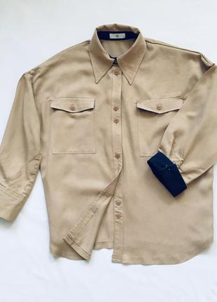 Рубашка оверсайз ,удлинённая ,с накладными карманами яr германия8 фото