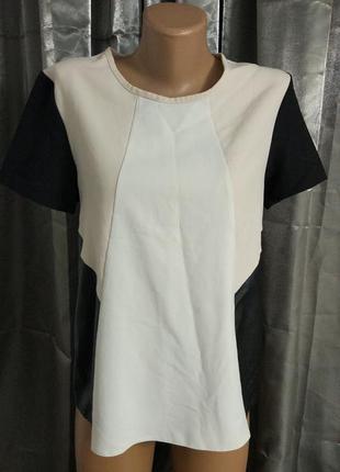 Блузка с кожаными вставками1 фото