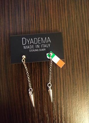 Dyadema made in italy sterling silver сережки 925