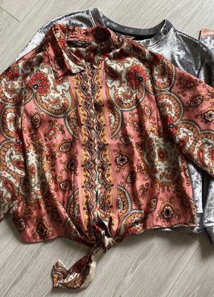 Нарядная блузка батал с объёмными рукавами marks & spenser