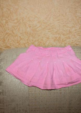 Розовая юбка девочки 3-4 лет хлопок1 фото