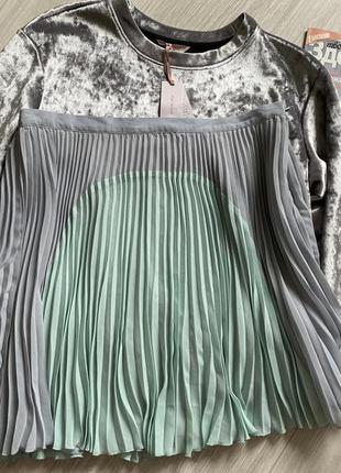 Нарядная юбка плиссе батал oasis1 фото