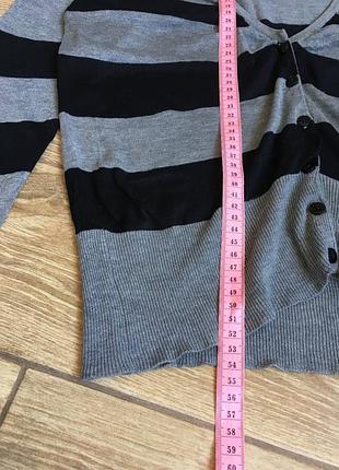 Кардиган кофта на пуговицах в полоску, шелк и вискоза5 фото