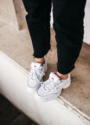 Кроссовки кожаные женские белые, кросівки жіночі fila disruptor 2 white2 фото