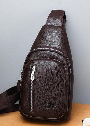 Мужская сумка бананка на грудь jeep барсетка грудная кросс боди