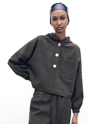 Zara топ з капюшоном і кишенею 2