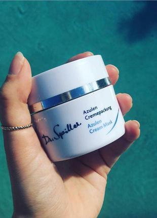 Крем-маска для чутливої шкіри з азуленом dr. spiller azulen cream mask