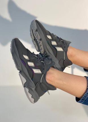 Кроссовки adidas ozweego dark grey/mint7 фото